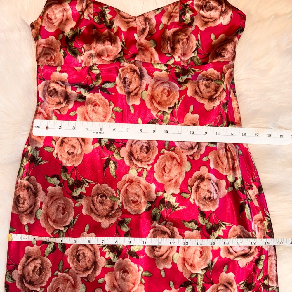 Wild Fable Women’s Satin Maxi Dress Red Floral Bodycon Size M NWT - Picture 12 of 16